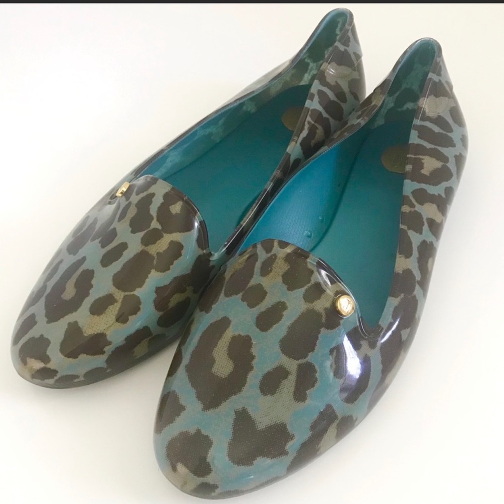 Melissa leopard print loafers jelly shoes flats